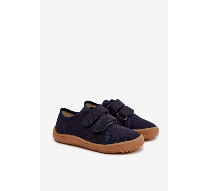 Dětské domácí pantofle Barefoot Canvas model 22007244 Tmavě modré - Froddo