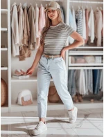 Dámské základní pruhované tričko šedé Dstreet model 21986862 - FashionStreet