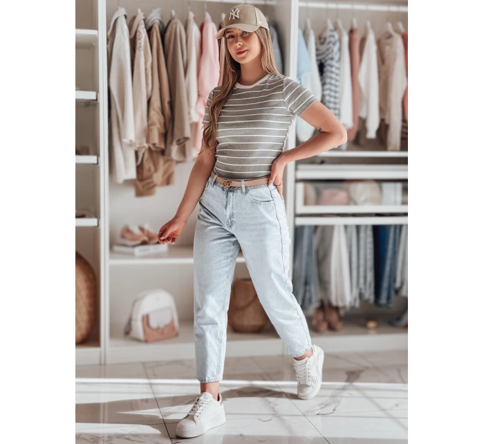 Dámské základní pruhované tričko šedé Dstreet model 21986862 - FashionStreet