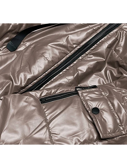 Krátká dámská bunda v barvě cappuccino model 18013304 - S'WEST Krátká dámská bunda v barvě cappuccino model 18013304 - S'WEST