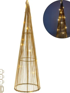 VIANOČNÝ STROMČEK DEKORATÍVNY ZLATÝ LED TEPLÁ BIELA 40CM