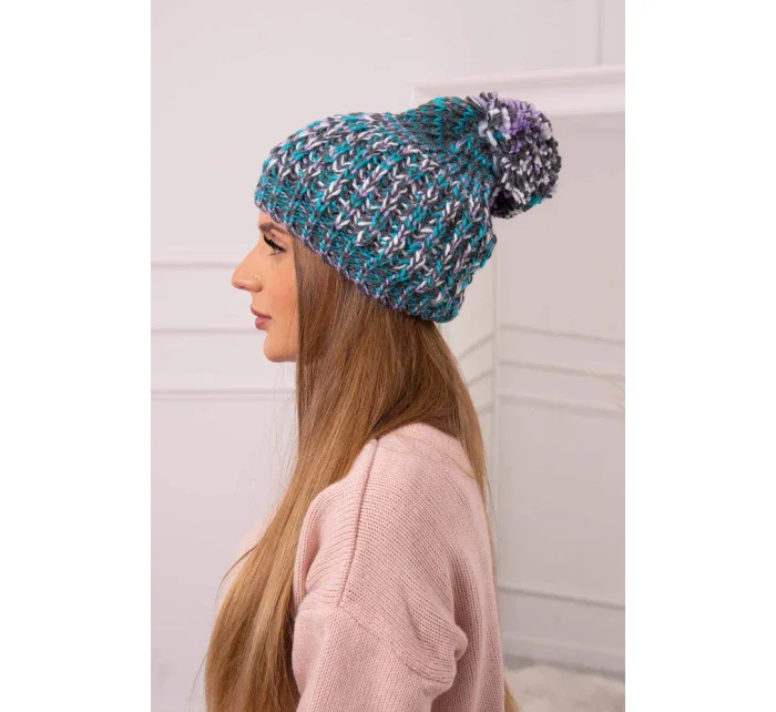 Dámska čiapka s brmbolcom Maria K335 tyrkysová