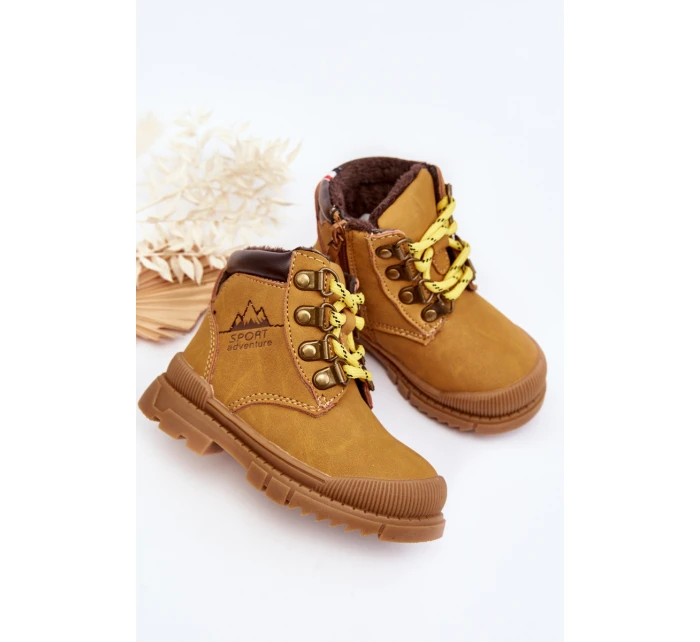 Dziecięce Ocieplane Botki Trapery Camel Walter Dziecięce Ocieplane Botki Trapery Camel Walter