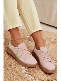 Dámské tenisky z přírodního semiše na platformě Vinceza 79597 růžové