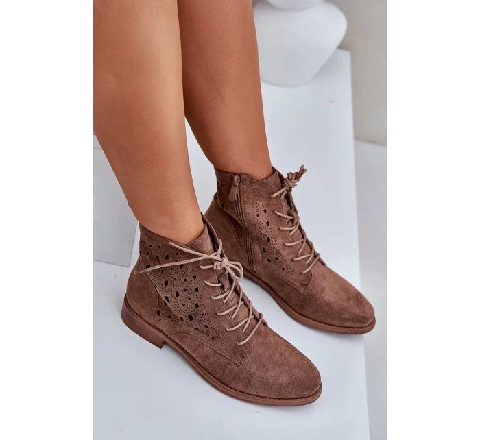 Šněrovací boty model 21954777 hnědé - S.Barski Šněrovací boty model 21954777 hnědé - S.Barski