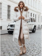 Dámska prešívaná zimná bunda s kožušinou STYLEBELLA white FashionStreet TY4610