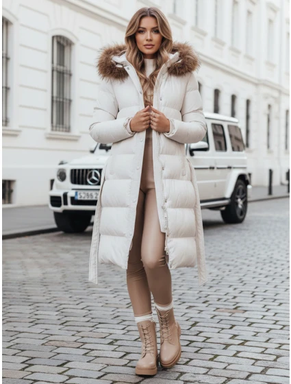 Dámska prešívaná zimná bunda s kožušinou STYLEBELLA white FashionStreet TY4610