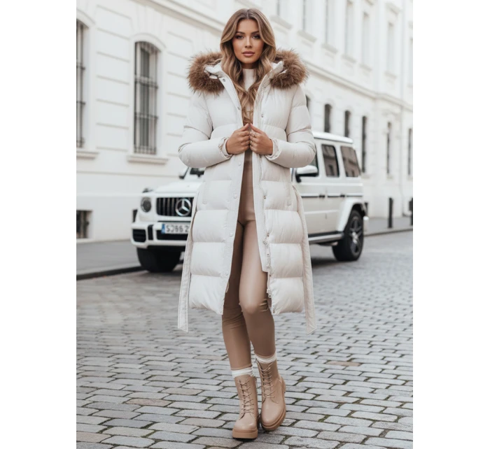 Dámska prešívaná zimná bunda s kožušinou STYLEBELLA white FashionStreet TY4610