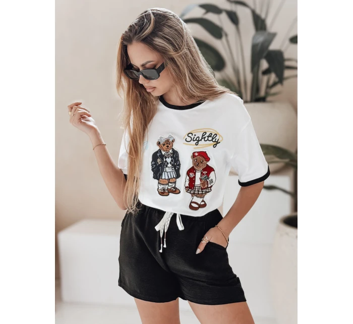 Dámské tričko oversize s výšivkou  bílé Dstreet model 21988831 - FashionStreet