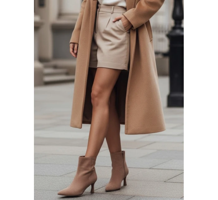 Dámské semišové béžové kozačky Dstreet model 21993201 - FashionStreet