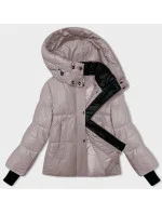Světle růžová péřová dámská zimní bunda s kapucí model 21247513 - Glakate