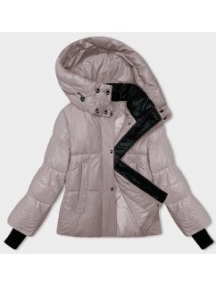 Svetloružová dámska zimná páperová bunda s kapucňou Glakate (LU-238191#)