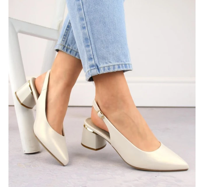 Sergio Leone W SK439B perlové elegantné plné sandále