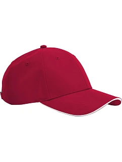 Beechfield B 195R 6-panelová čiapka s výložkou „Team Sports-Tech“ 53.195R classic red/white