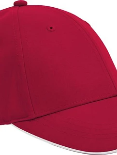 Beechfield B 195R 6-panelová čiapka s výložkou „Team Sports-Tech“ 53.195R classic red/white