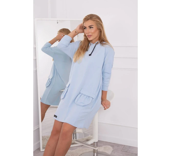 Šaty s kapucňou modré Šaty s kapucňou modré