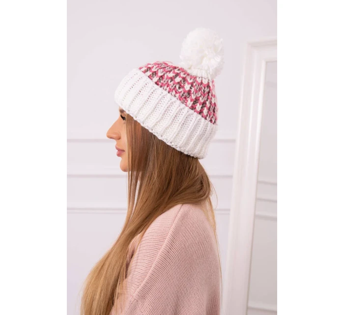 Dámská čepice Ellen s bambulí model 18751771 bílá - K-Fashion
