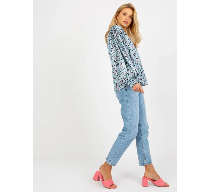 Dámska košeľa LK KS 509017 2.78 čierna a modrá - FPrice