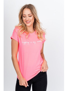 Dámske tričko s nápisom "Shopping is my cardio" - ružové,