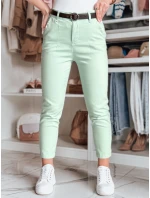 Dámské kalhoty slim fit s páskem mint Dstreet model 21986225 - FashionStreet