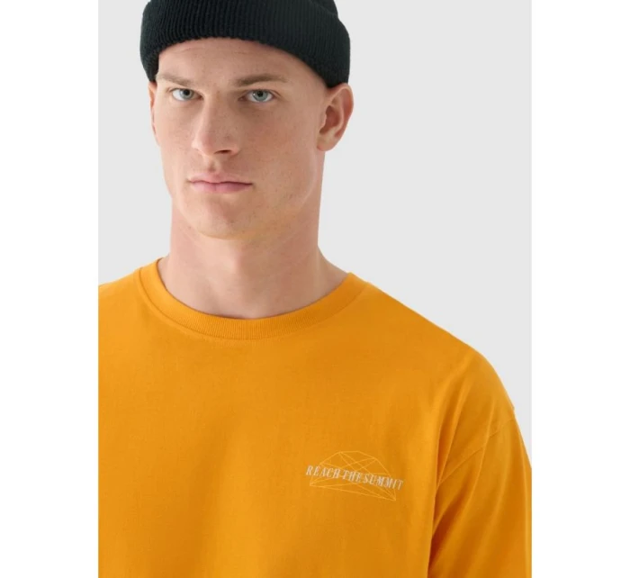 Pánske tričko oversize s potlačou 4F 4FRAW24TTSHM2578-70S