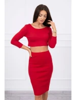 Souprava halenky a sukně červená Souprava halenky a sukně červená