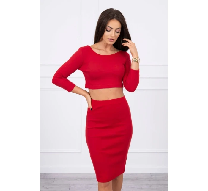 Souprava halenky a sukně červená Souprava halenky a sukně červená