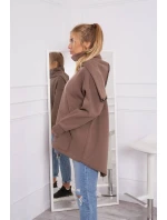 Zateplená mikina se zipem na zádech mocca