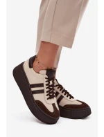 Kožené dámské tenisky na platformě model 21713104 - Zazoo