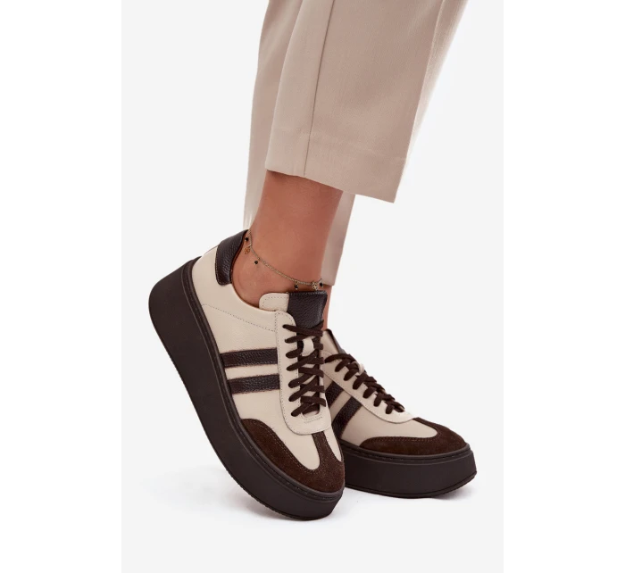 Kožené dámské tenisky na platformě model 21713104 - Zazoo