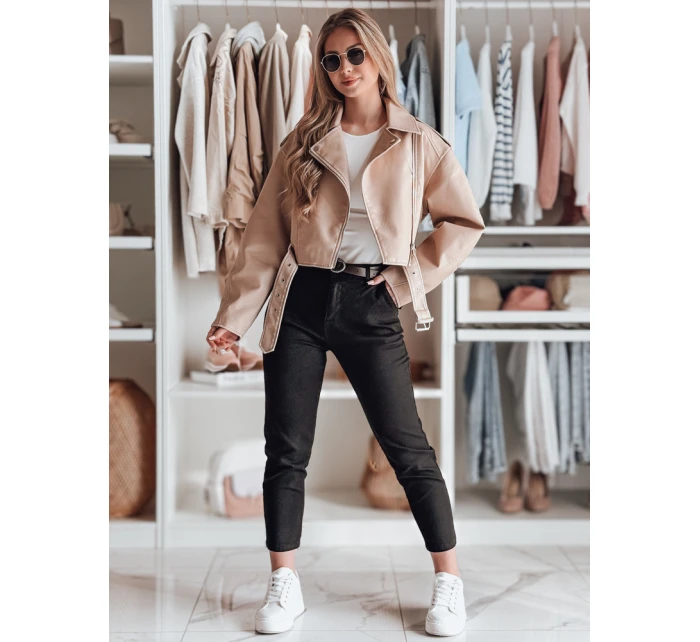 Dámské kalhoty slim fit s páskem black Dstreet model 21986237 - FashionStreet