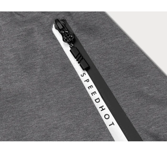 Šedé pánske kraťasy s kontrastnými vsadkami (8K925-5) Šedé pánske kraťasy s kontrastnými vsadkami (8K925-5)