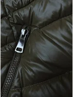 Dámska prešívaná zimná bunda v khaki farbe (V776G)