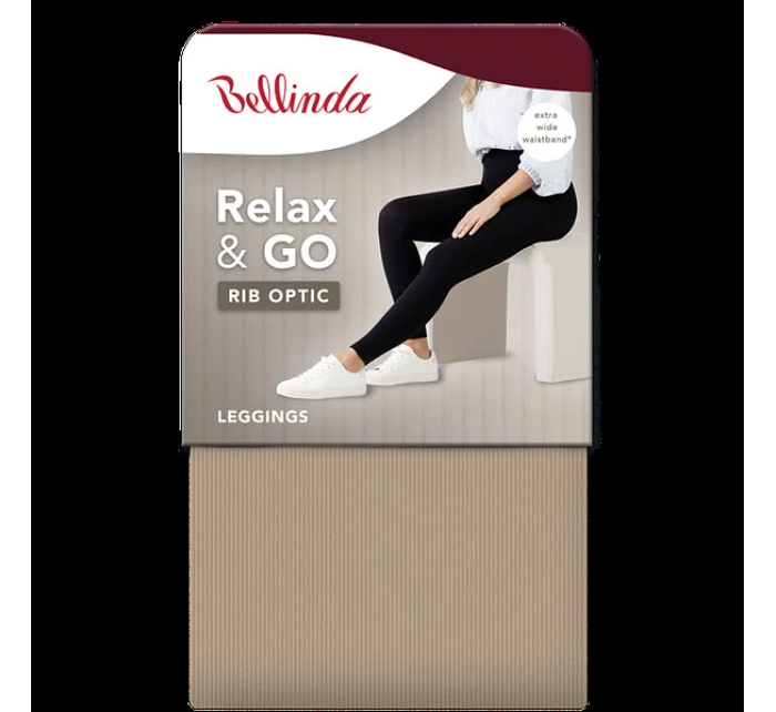 Dámske módne legíny RELAX & GO RIB OPTIC LEGGINGS - BELLINDA - čierne
