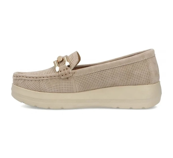 Béžové kožené mokasíny na  model 22097362 - FILIPPO