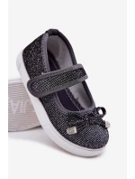 Dziecięce Balerinki Z Kokardką Czarne Amirinas Dziecięce Balerinki Z Kokardką Czarne Amirinas