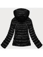 Čierna dvojvrstvová dámska prešívaná bunda (B9775-1)