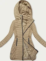 Dámska prechodná bunda s kapucňou piesková (2M-017)