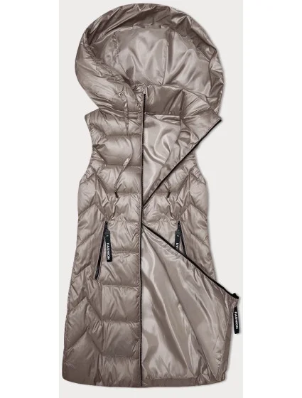 Dámska vesta cappuccino s odnímateľnou kapucňou S'West (B8232-12)