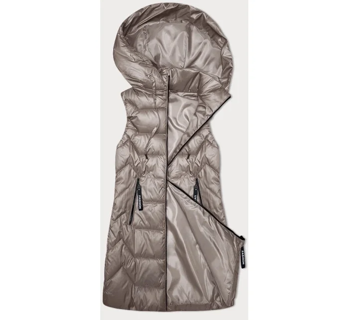 Dámska vesta cappuccino s odnímateľnou kapucňou S'West (B8232-12)