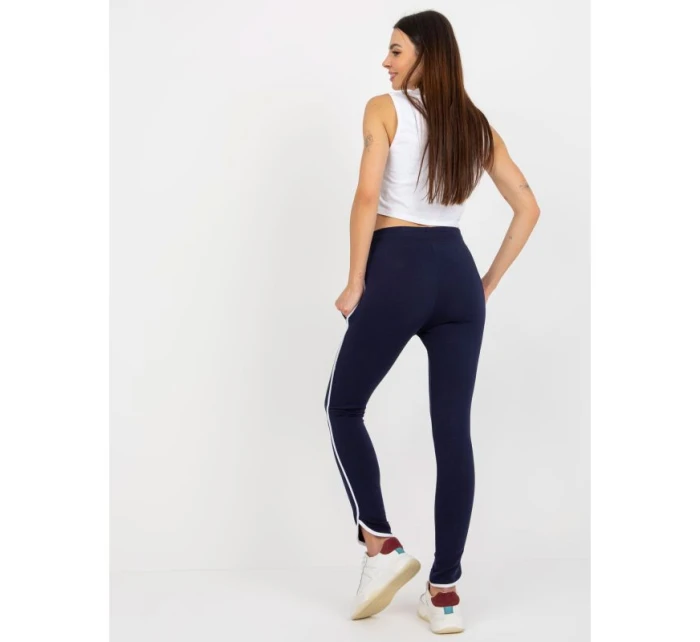 Námořnicky modré základní teplákové kalhoty s lemováním model 21767862 - Rue Paris