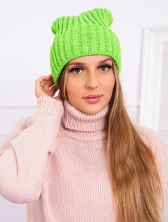 Čiapka Magda s okrajom K293 zelená neónová