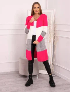 Pruhovaný sveter malinová + ružová