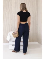 Široké nohavice námornícka modrá