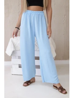 Dámské široké kalhoty Světle modrá model 21124966 - Kesi