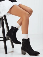 Dámské semišové kozačky na podpatku černé Dstreet model 21993779 - FashionStreet