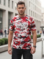Pánske červeno-biele tričko s moro potlačou FashionStreet NX2004R