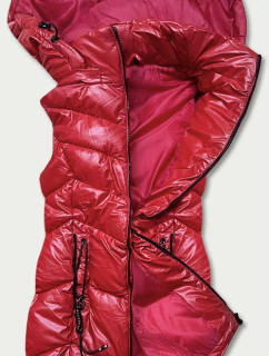 Lesklá červená vesta s kapucňou (B8025-4)