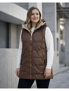 Tenké rukávy s kontrastným lemovaním Goodlookin chocolate (B8585-14)