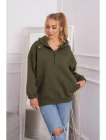 Khaki mikina s kapucňou